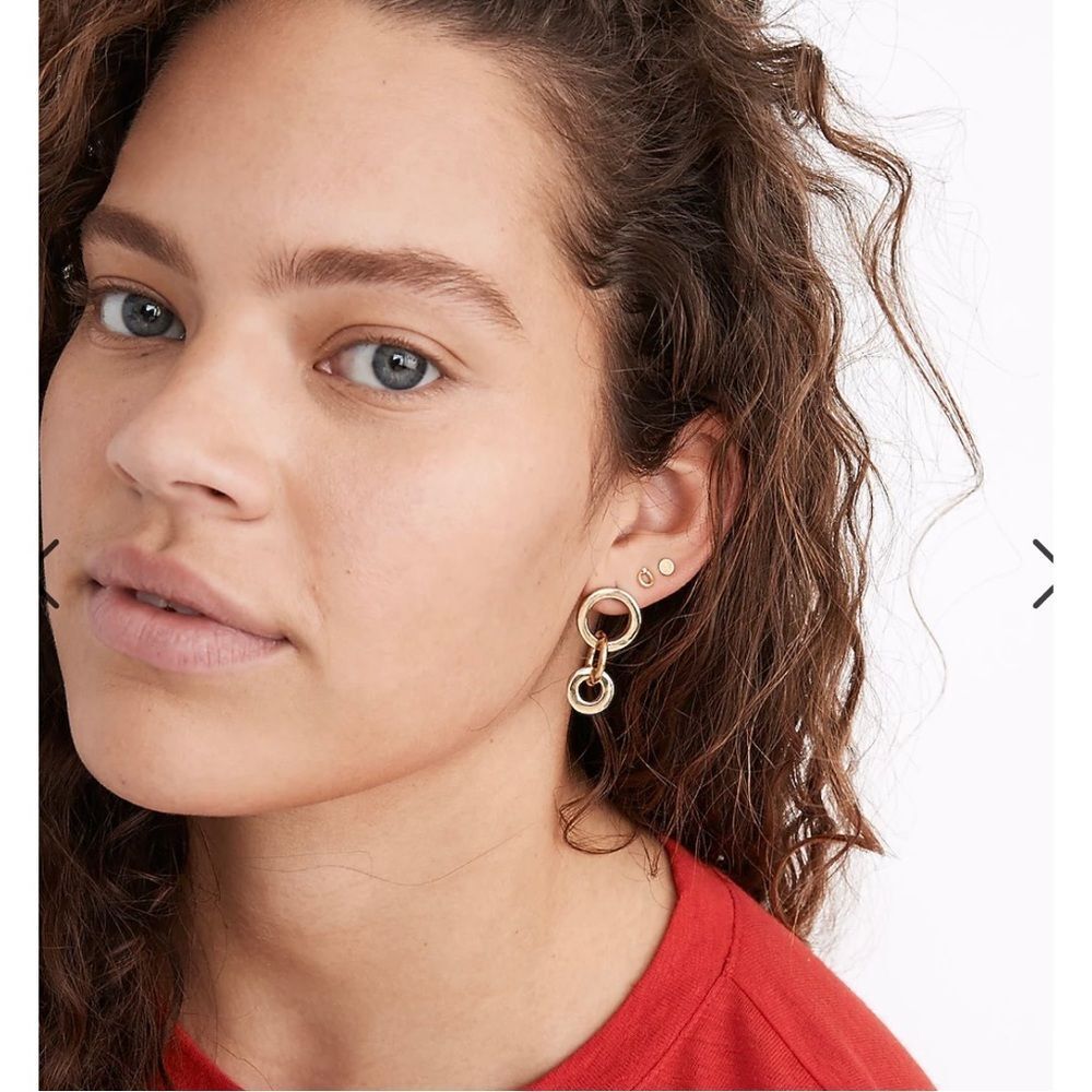 Madewell To‎ The Market Link Earrings Brass Ringlet Boho NEW